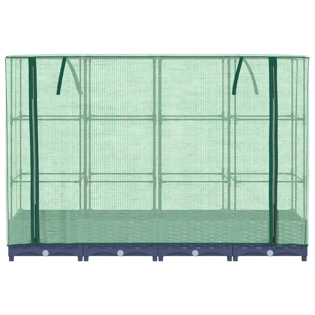 Letto rialzato con copertura per serra effetto rattan 160x40x123 cm 4015826