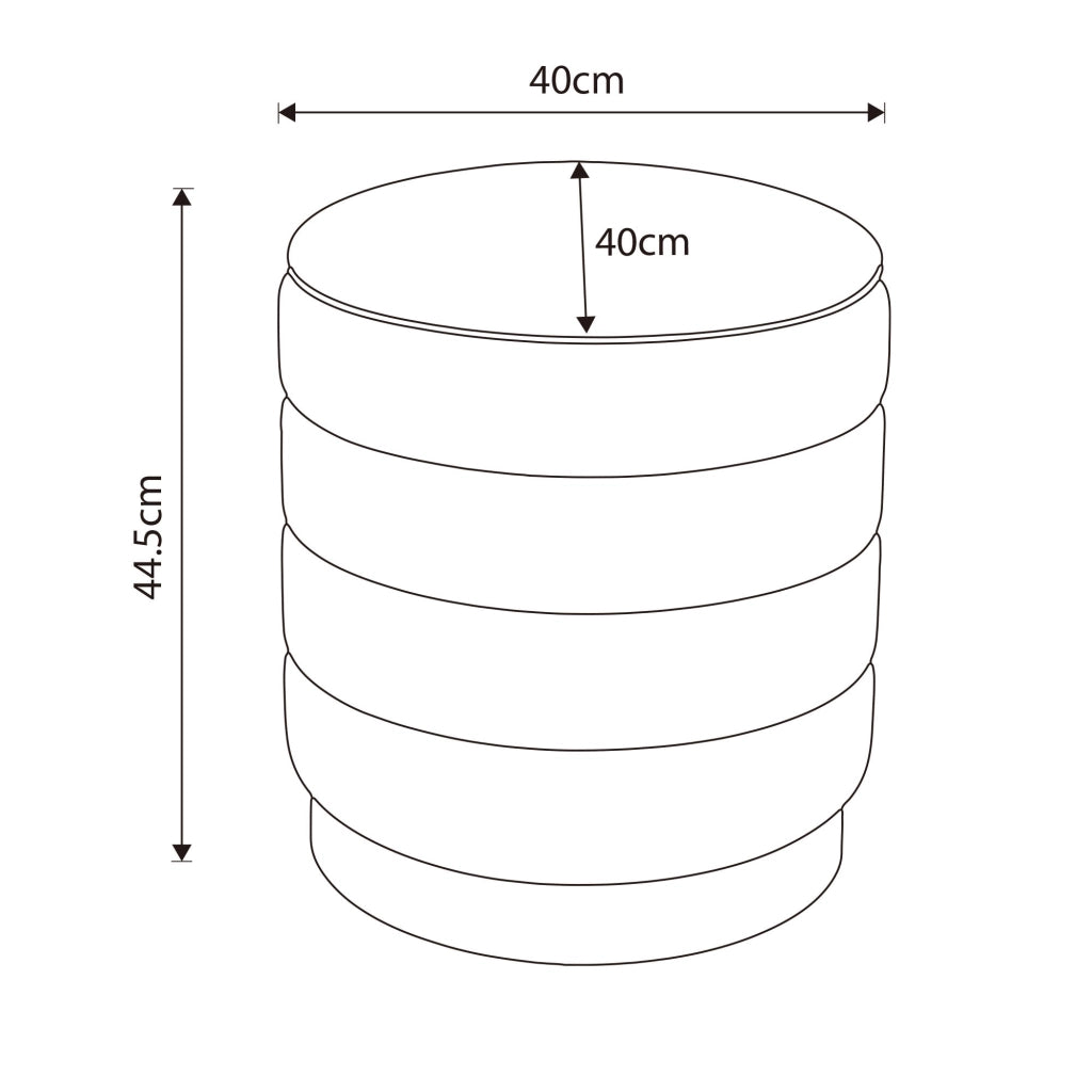 Pouf contenitore cilindrico in velluto 40 cm LUNA Grigio Scuro