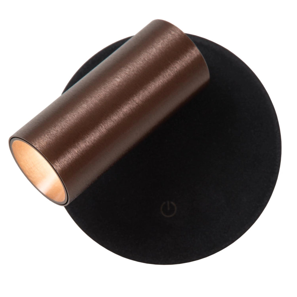 Faretto da parete TONI LED 2W wireless marrone nero Lucide