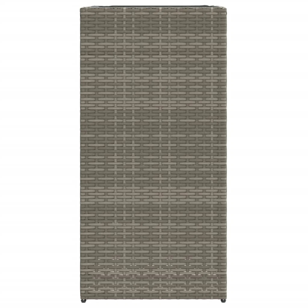 Fioriera rialzata per piante e fiori terrazza/giardino 40 x 40 x 80 cm resina intrecciata grigia 02_0037586