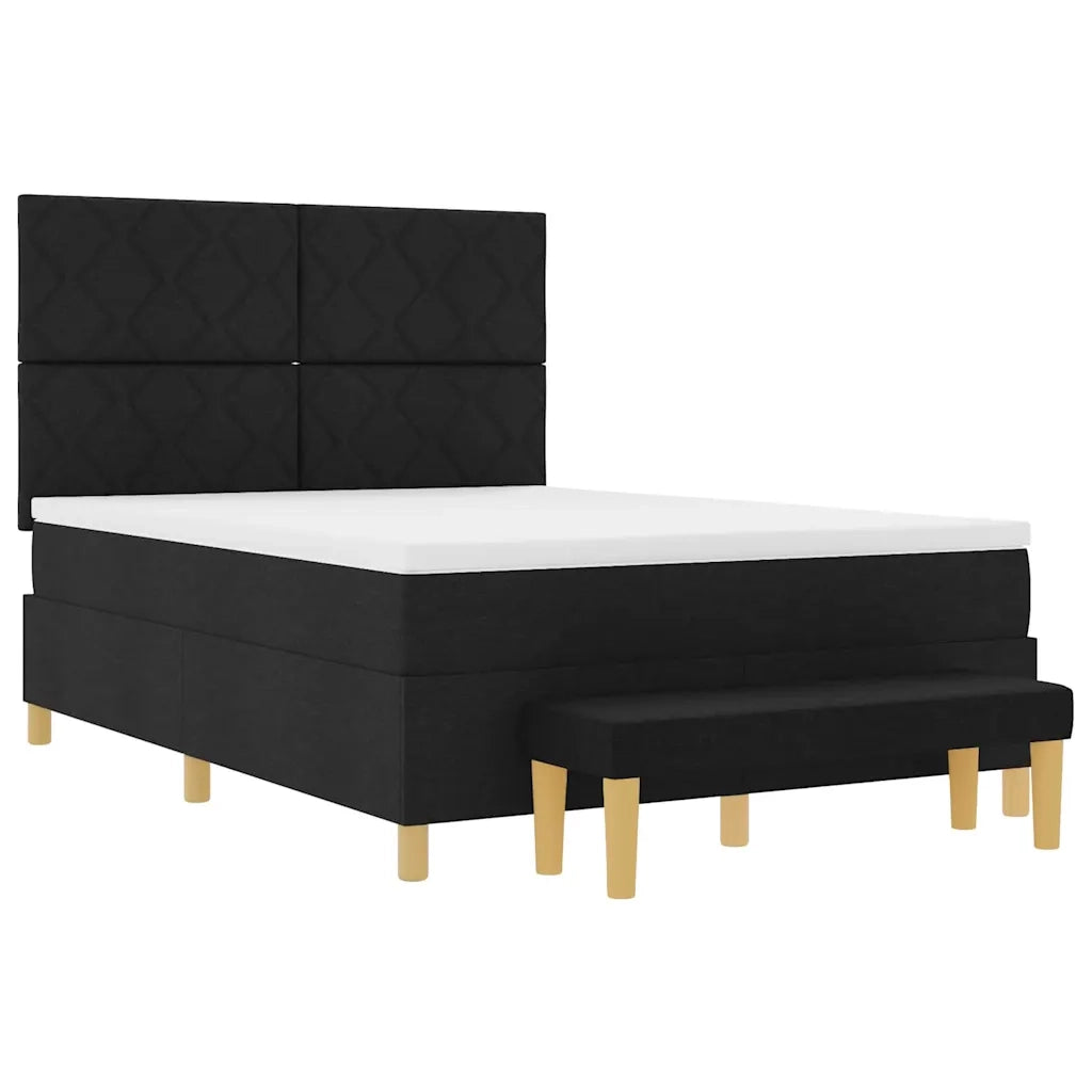 Letto a molle con materasso Nero 140 x 200 cm Tessuto 3344382