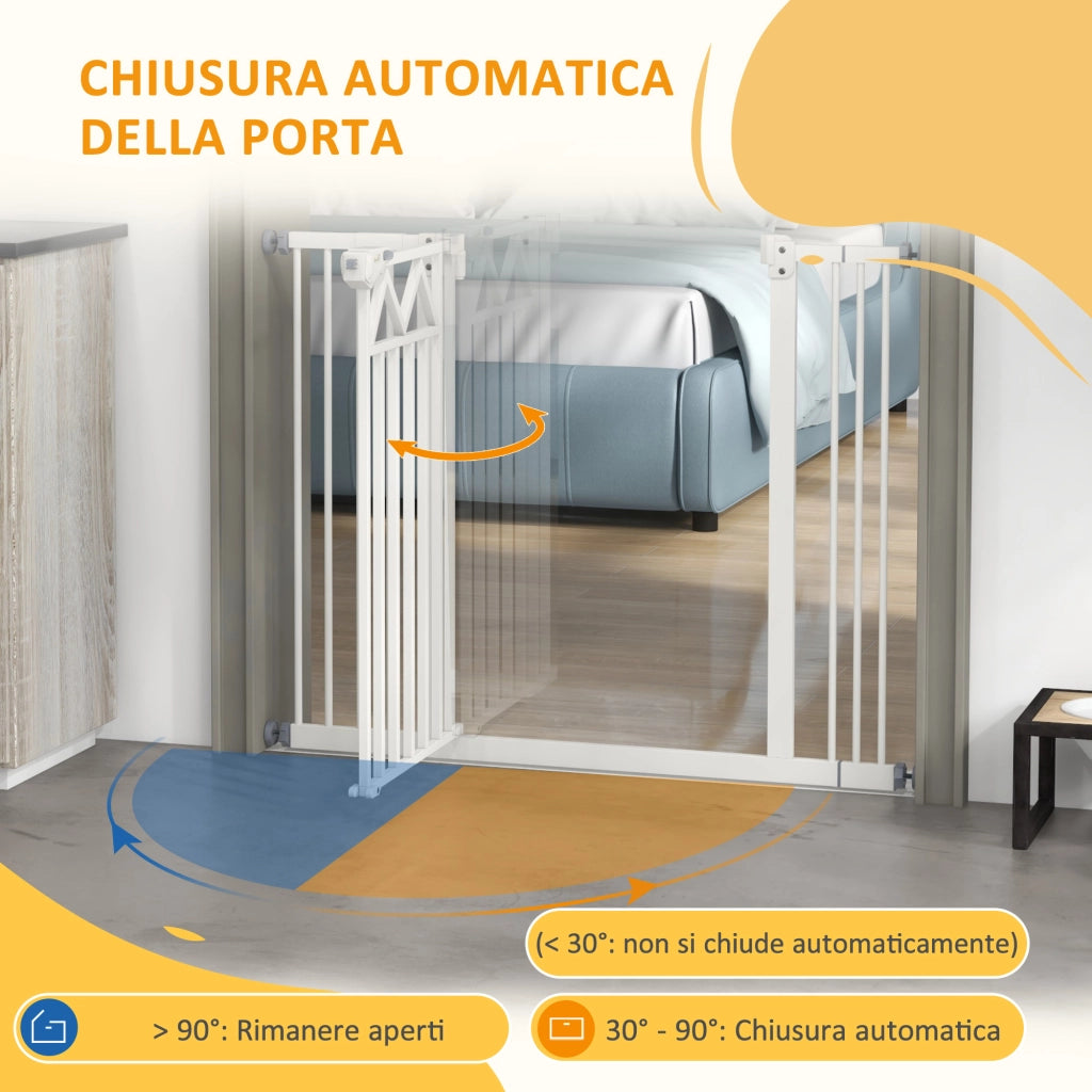 Cancelletto per Cani ¨C Zephmum ¨C Acciaio e PA, Bianco, 74-100x76 cm