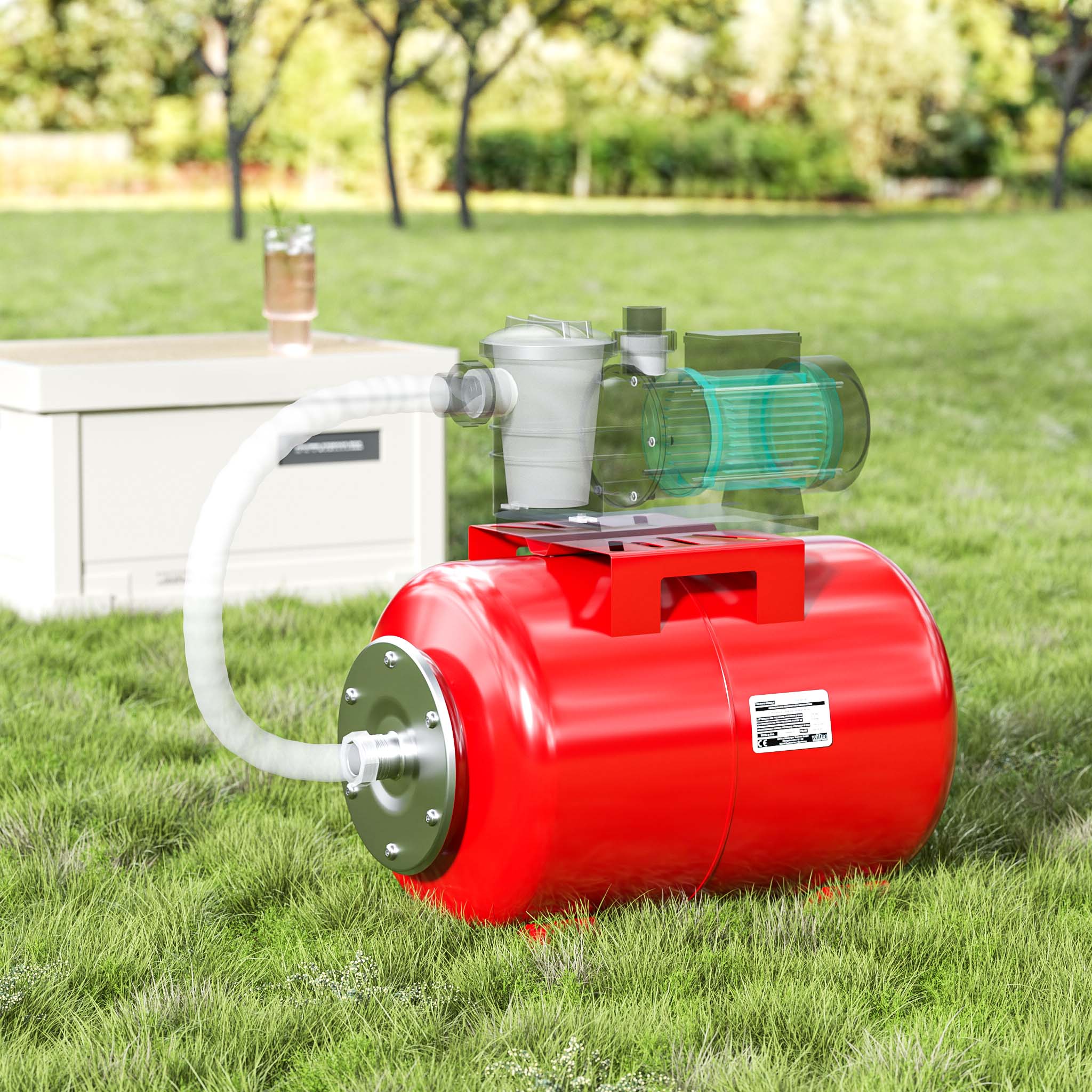 Vaso di espansione 100 l orizzontale per impianti idrici, sistemi autoclave, con membrana EPDM