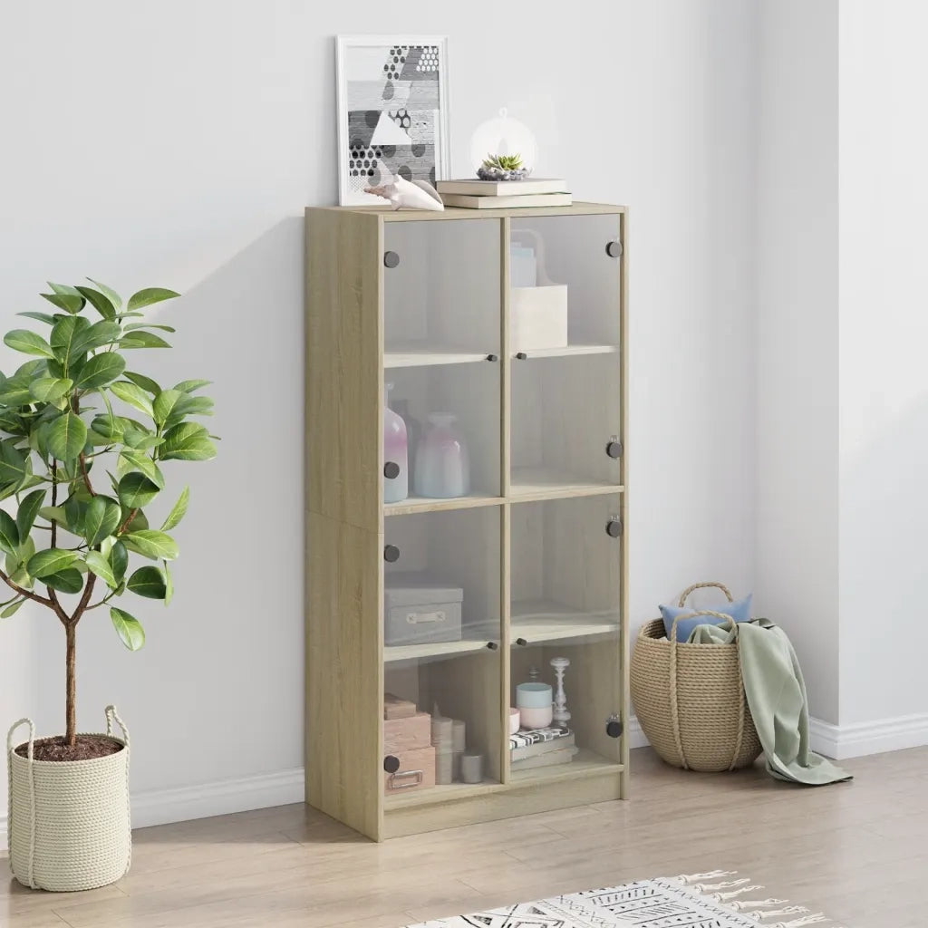 Credenza con Ante Rovere Sonoma 68x37x142 cm Legno Multistrato 246098