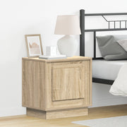 Comodino con luci LED Rovere Sonoma 44x34,5x45 cm