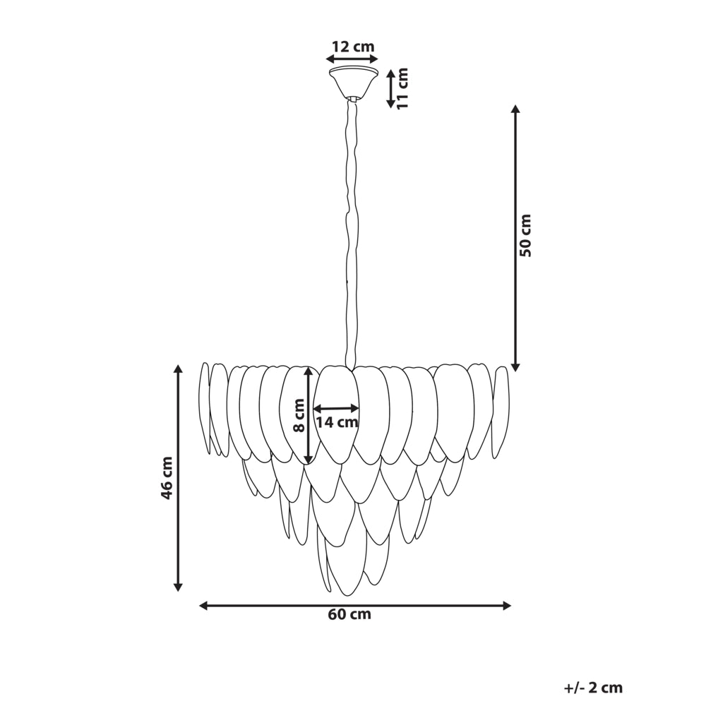 Lampadario in ottone, metallo e cristalli di vetro ⌀ 60 cm Lampada a sospensione stile glamour