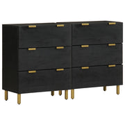 Credenze 2 pz Nere 60x33x75 cm in Legno Multistrato