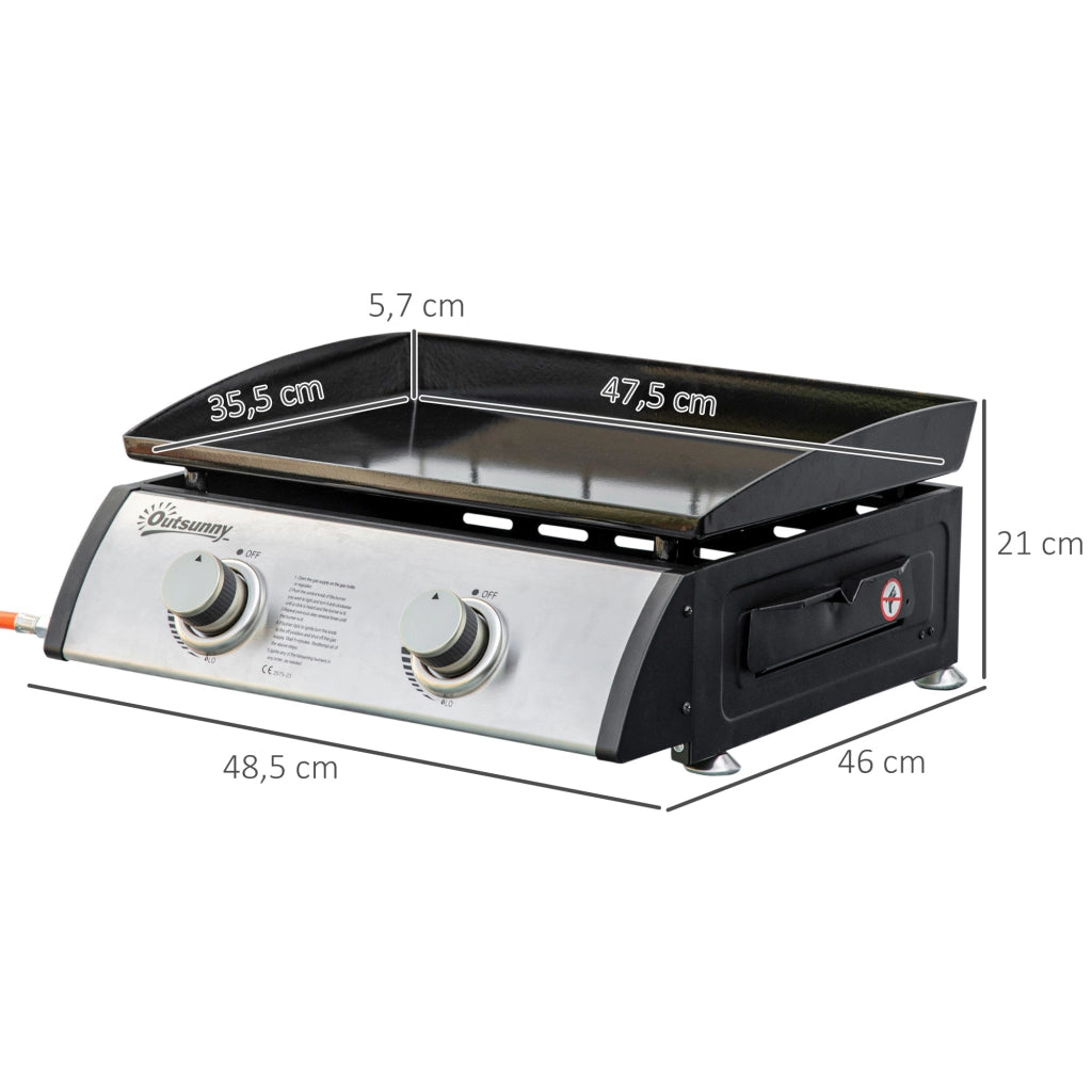 Griglia a gas 2 bruciatori ¨C zephmum ¨C acciaio inox 48.5x48x21 cm
