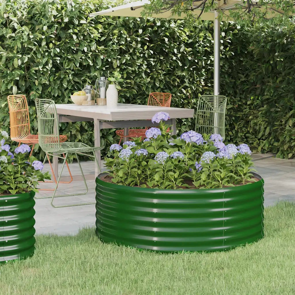 Letto Giardino Acciaio Zincato 100x100x36 cm Verde 318983