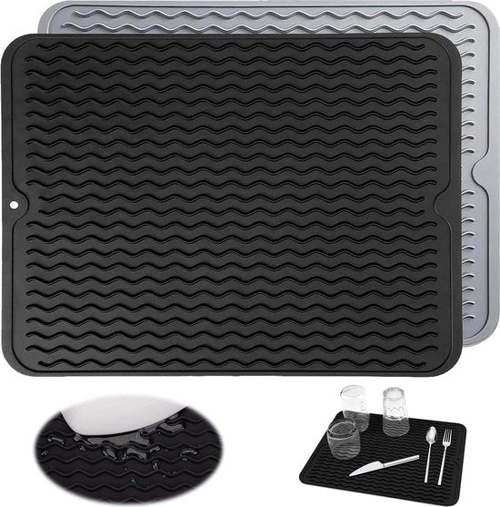 Mat di Aria per Servizio di Asciugatura 2 pezzi 40x30cm - Piastra per Asciugare Servizio da Bagno - Resistente al Calore Antiscivolo - Piastra per Asciugare per Bagno e Cucina