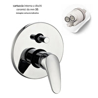 Miscelatore doccia parete europa incasso con deviatore ottone colore cromato *** confezione 1