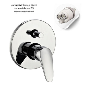 Miscelatore doccia parete europa incasso con deviatore ottone colore cromato *** confezione 1