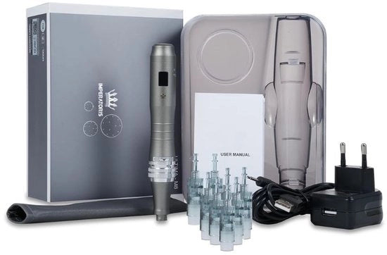 Apparecchio di Microneedling a Radiofrequenza - 8 Cariche per Apparecchio di Microneedling - Strumentazione per Mesoterapia - Apparecchio di Trattamento della Pelle per la Cura del Viso, Anti-Invecchiamento e Cicatrici - Cura della Pelle