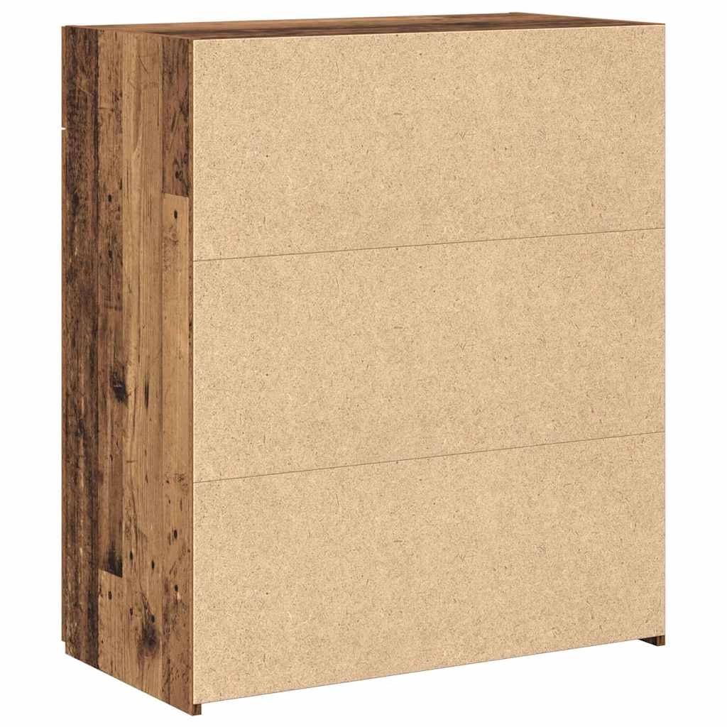 Mobile contenitore rettangolare moderno 80 x 42 x 93 cm ampio spazio pratico stile pulito legno anticato 02_0055992