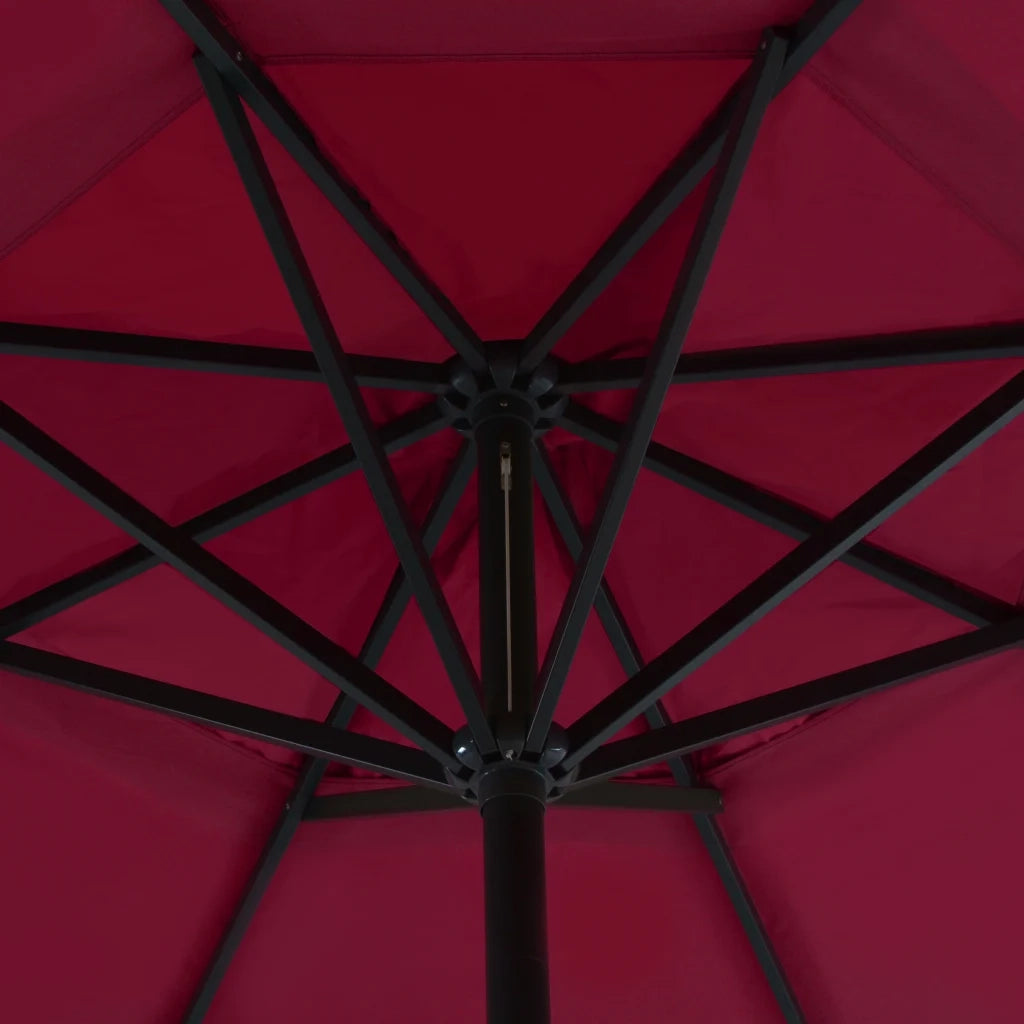 Ombrellone da Giardino con Base Portatile Rosso 276325