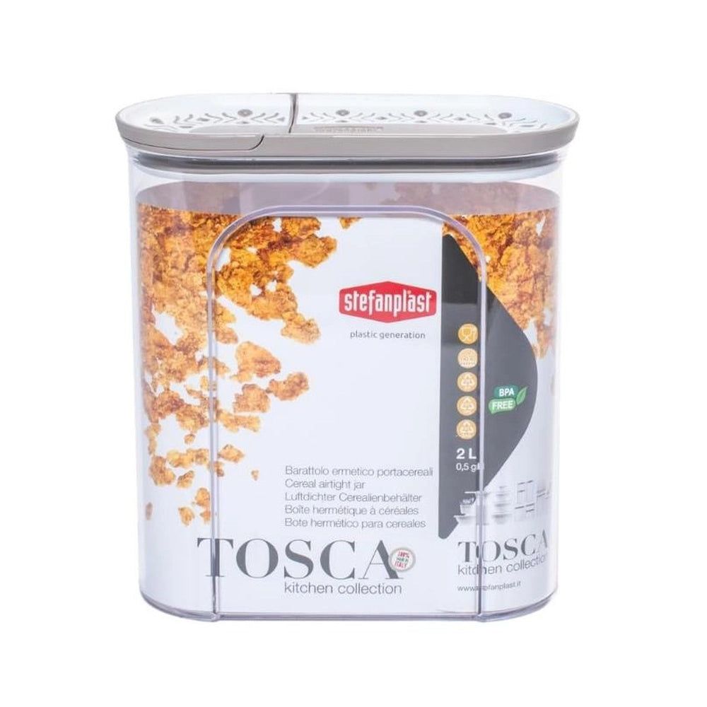 Barattolo Contenitore Portacereali Tosca Tortora 2 Litri