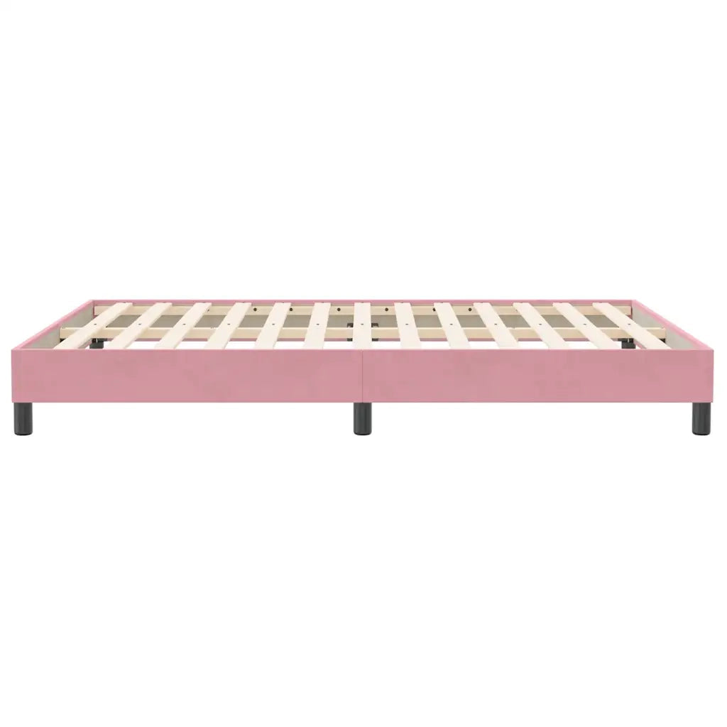Giroletto a Molle senza Materasso-Struttura Letto Rosa 140x210 cm in Velluto