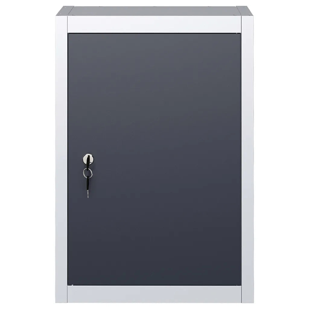 Armadio a Parete Stile Industriale in Metallo Grigio Nero cod mxl 77901