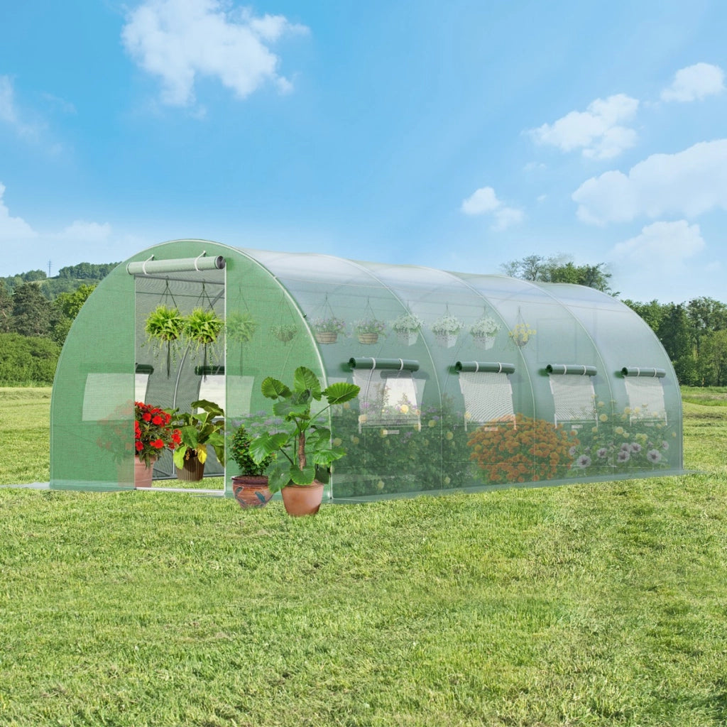 Serra per piante da giardino e letto da giardino rialzato zincato, Serra tunnel per orto verde e orto rialzato-Giardinaggio