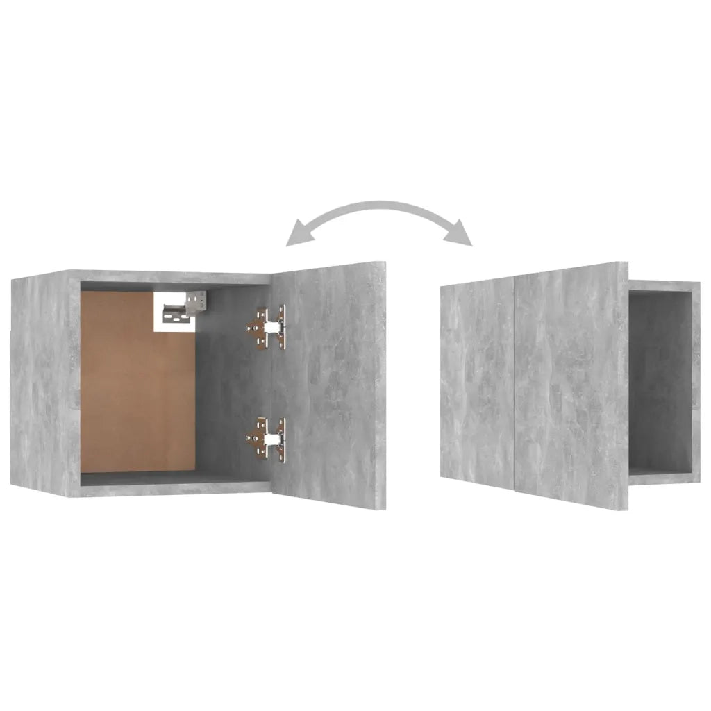 vidaXL Set di Mobili Porta TV 10pz Grigio Cemento in Legno Multistrato