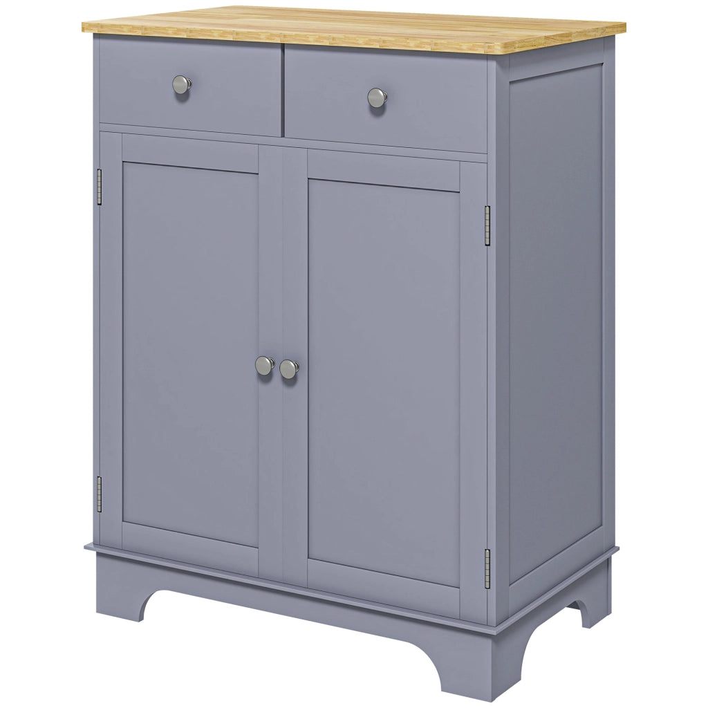 Credenza con ante, cassetti e ripiani ¨C zephmum ¨C 68x40x85 cm grigio legno naturale