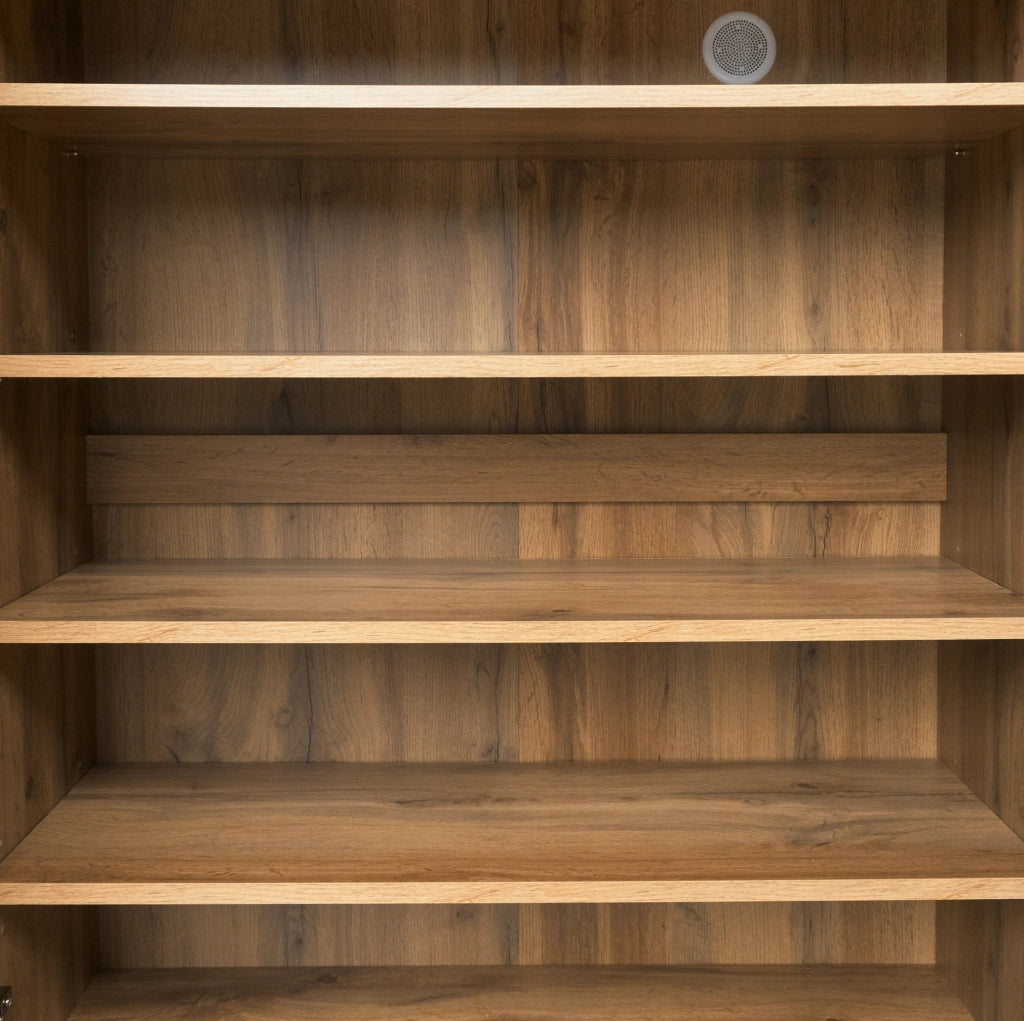 Scarpiera 80.5x35x109.5 cm con 4 ripiani regolabili in pannello di particelle naturale