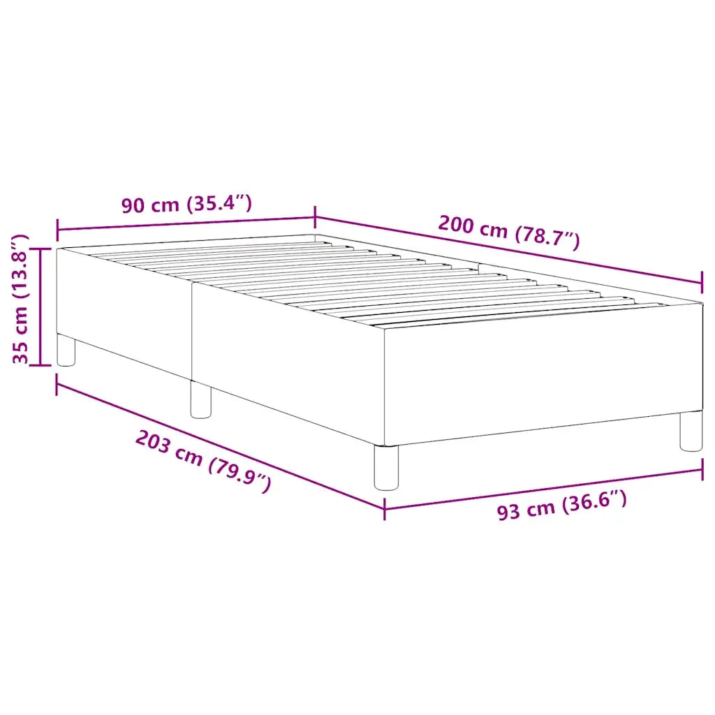 Letto a molle Grigio Verde 90 x 200 cm Tessuto in Cords 42006951