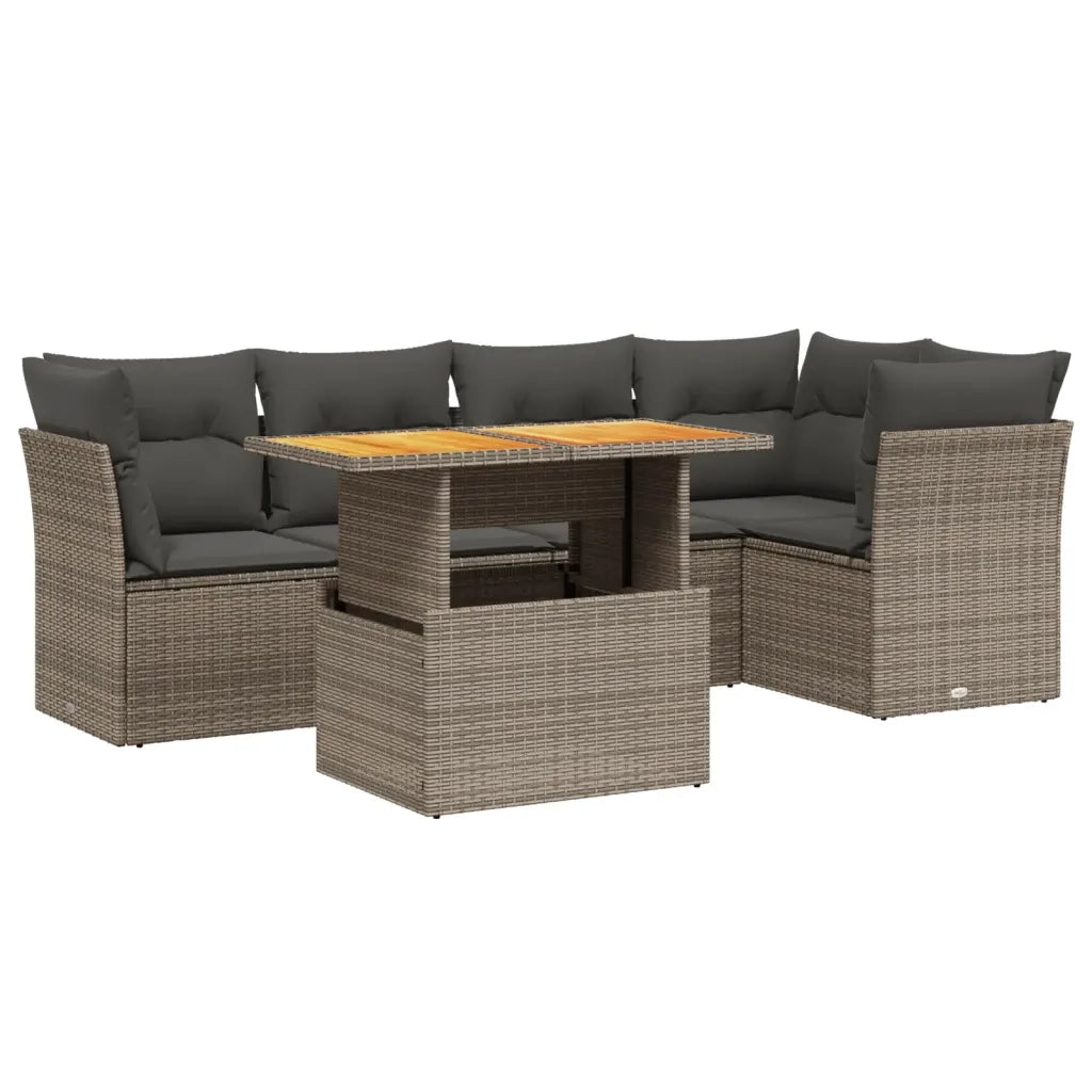 Set Divano da Giardino 5 pz con Cuscini Grigio in Polyrattan 3270822
