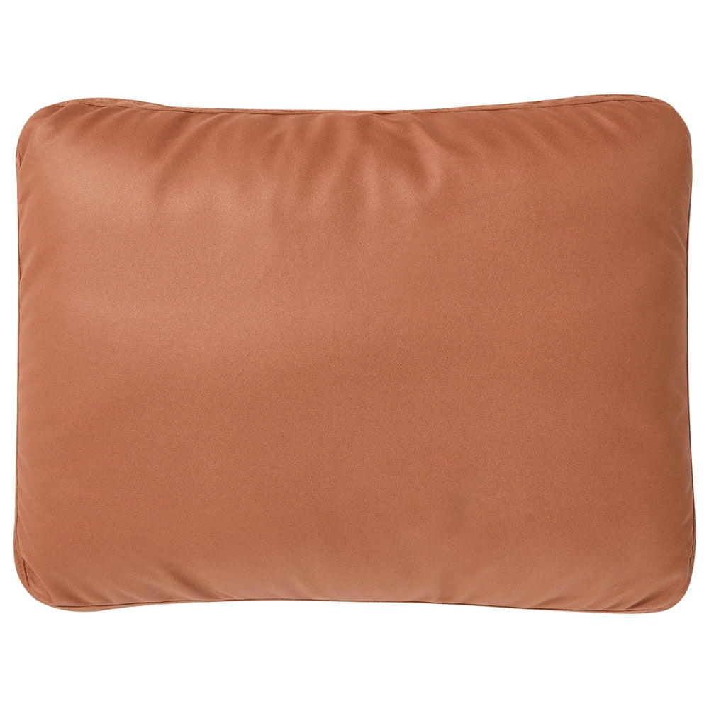 Poltrona in tessuto marrone dorato, imbottita, stile moderno, con gambe in metallo, minimalista