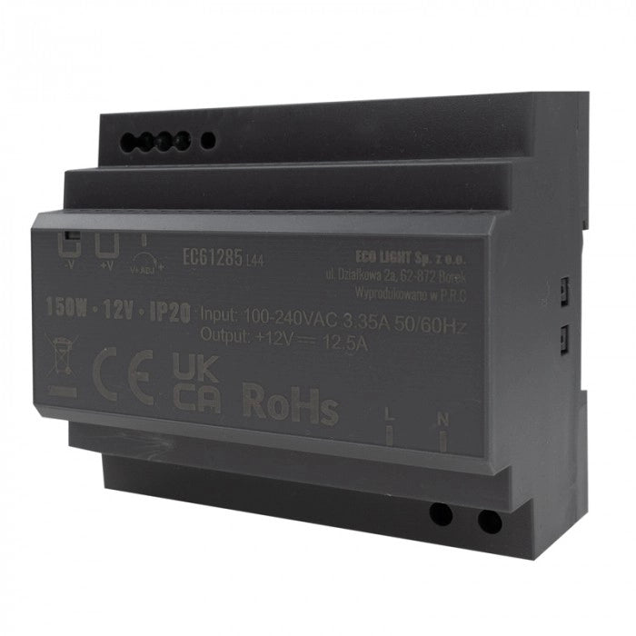 Alimentatore DIN LED Premium 12V 150W IP20 Ecolight