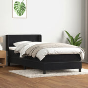 Giroletto a Molle con Materasso Nero 80x220 cm Velluto