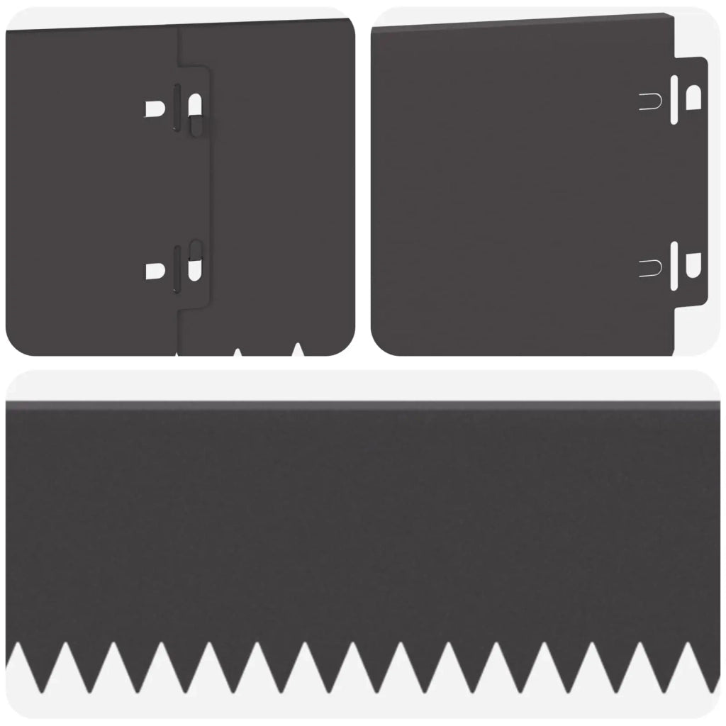 Bordura per Prato 10 pcs 103 x 15 cm Acciaio Nero 8008350