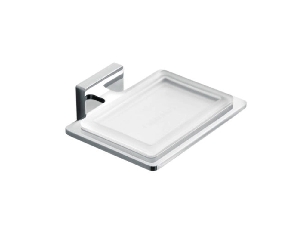 Porta Sapone Flat Singolo Adesivo Cromo - Capannoli