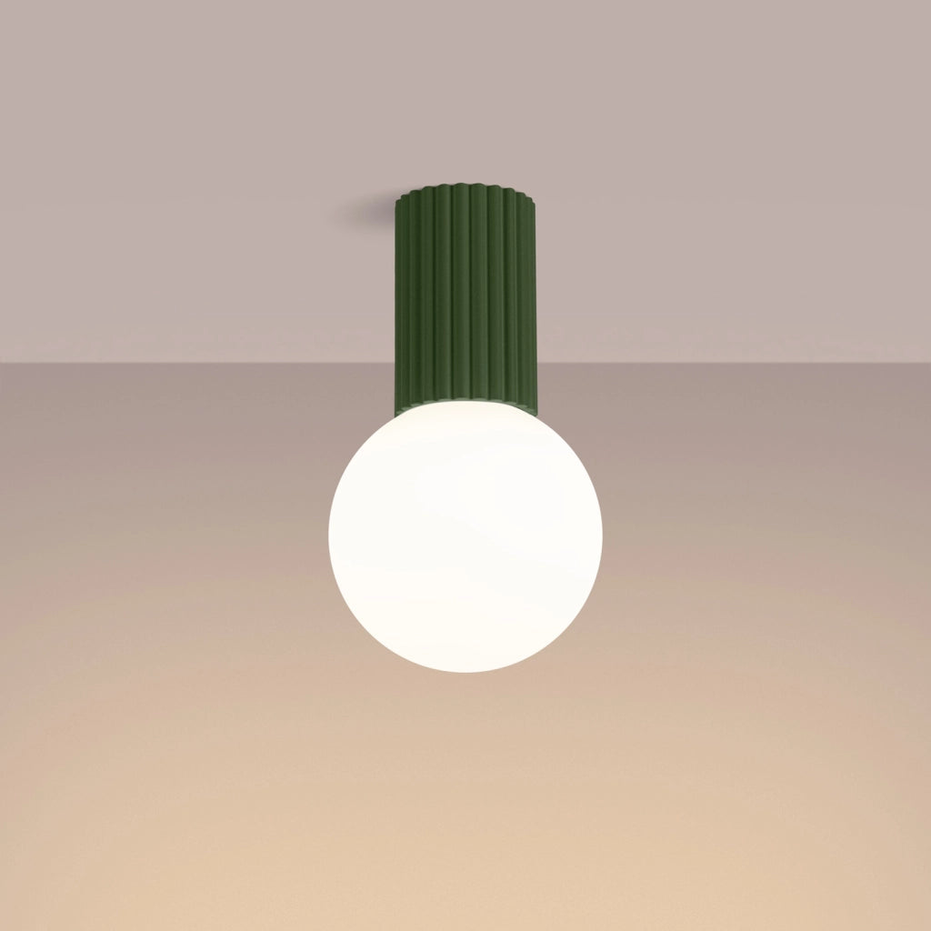 Spot soffitto SFERA Pure Lume olive vetro bianco G9 IP44