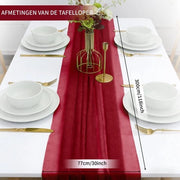 Tavolo 300 x 77 cm - Chiffon - 100% Poliestere - Soffice - Fluido - Decorazione Elegante - Tovagliato da Tavola