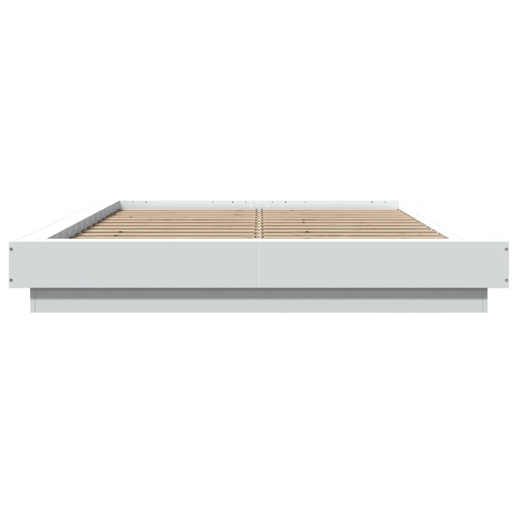 Giroletto con Luci LED-Struttura Letto Bianco 120x200 cm in Legno Multistrato