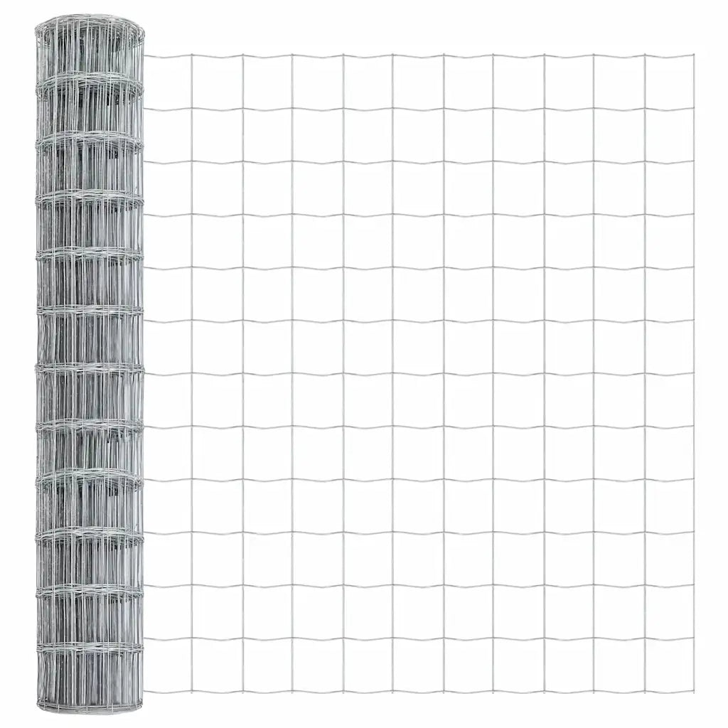 Recinzione con Posto Argento 1 x 25 m Acciaio e PVC