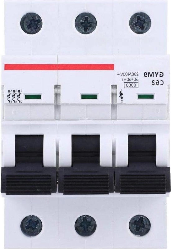 Interruttore di corrente miniatore 3P 230 / 400VAC 50 / 60Hz IP20 - Interruttore di corrente per montaggio a rail (63A)