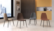 Brigitte - Sedia in ecopelle marrone 4 pz