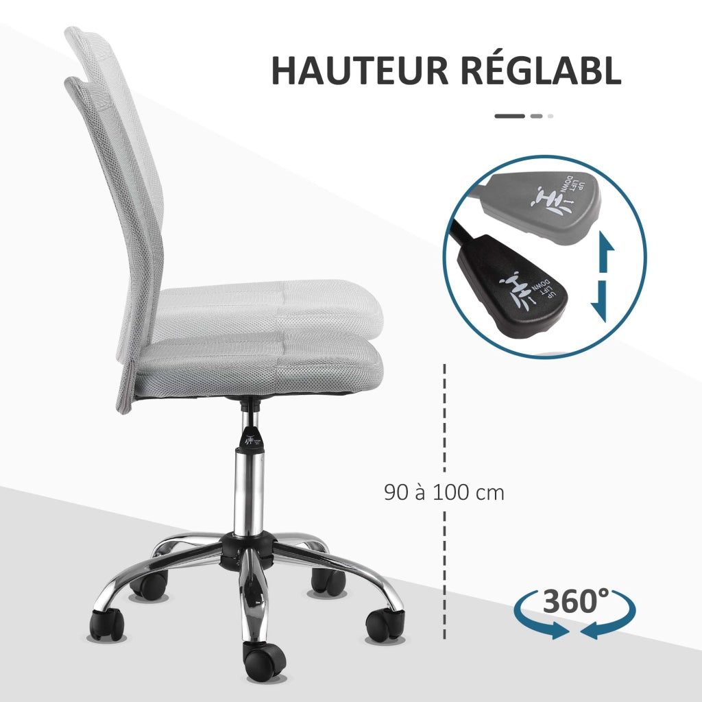 Sedia da ufficio ergonomica ¨C Xylo ¨C altezza regolabile base cromata girevole 360¡ã rivestimento rete grigio