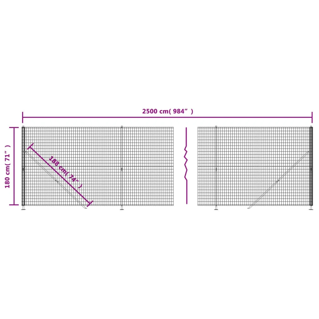 Recinzione Metallica con Flangia Verde 1,8x25 m 154157