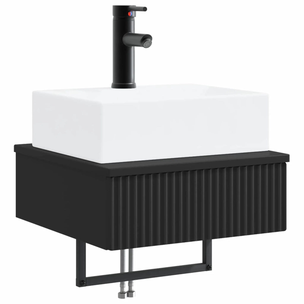 Lavabo da Parete Nero 40 x 41 x 39 cm Legno ingegnerizzato CFW9140165