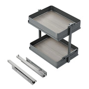 Portabottiglie laterale estraibile Harmony con chiusura soft, Modulo larghezza 150mm altezza 700mm, Acciaio e Legno, G..