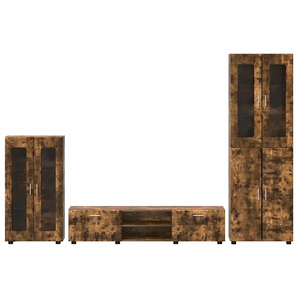 Set mobile TV FLORIN 3 pcs Rovere fumé Legno multistrato 3397979