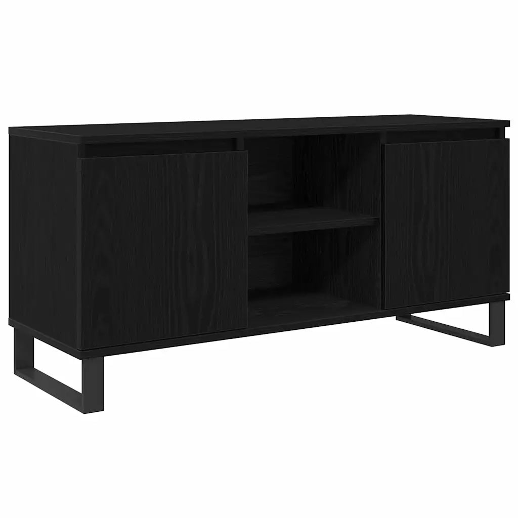 Mobile TV Rovere Nero 104 x 35 x 50 cm Legno multistrato