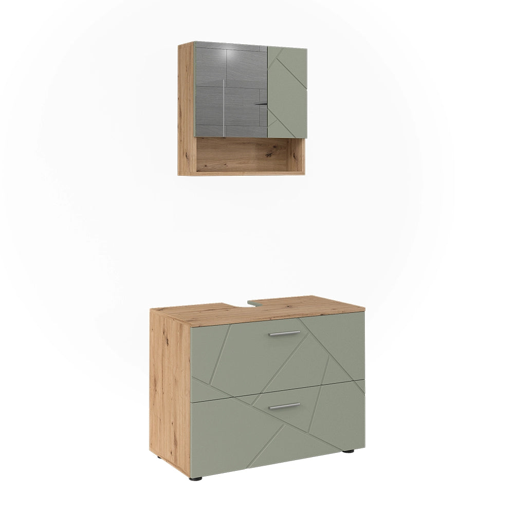 Vicco Set di mobili da bagno Verde salvia 2 parti
