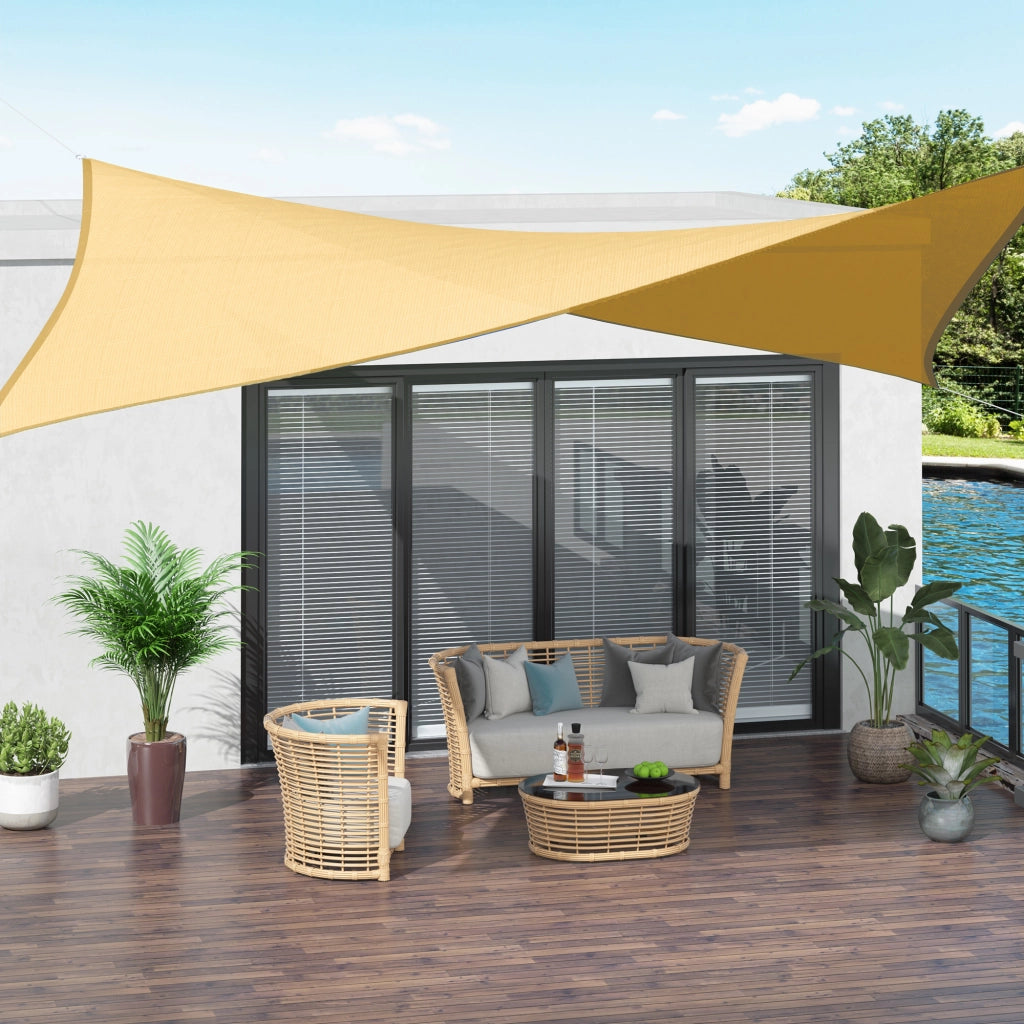 Tenda da sole rettangolare ¨C zephmum ¨C sabbia 300x400 cm con custodia