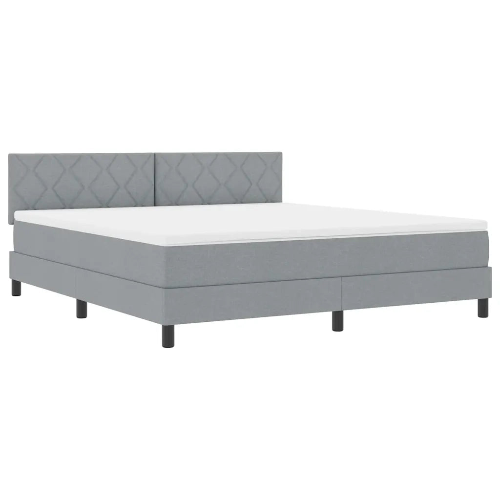 Letto a molle con materasso Grigio chiaro 180 x 200 cm Tessuto 3342303
