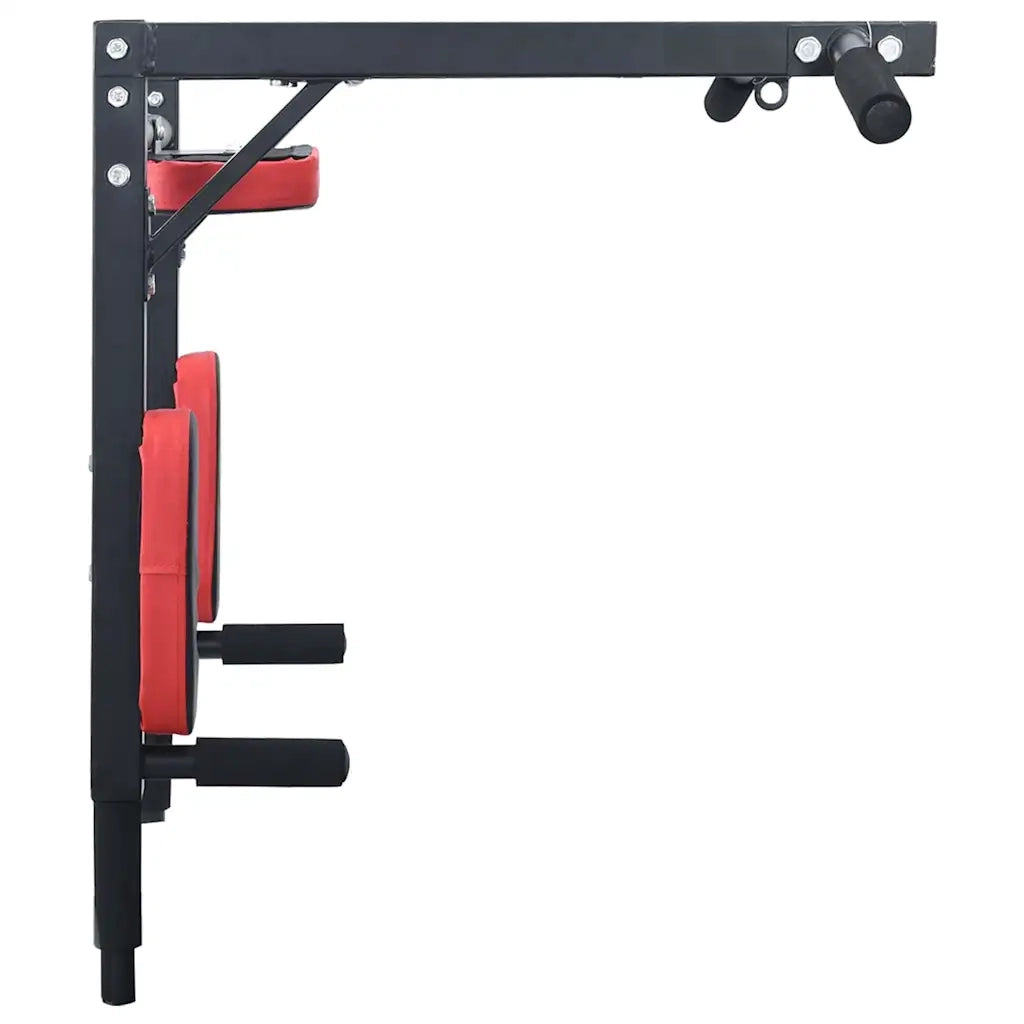 VidaXL Stazione per Trazioni e Dips Nero e Rosso 89 x 59 x 70 cm 42009160