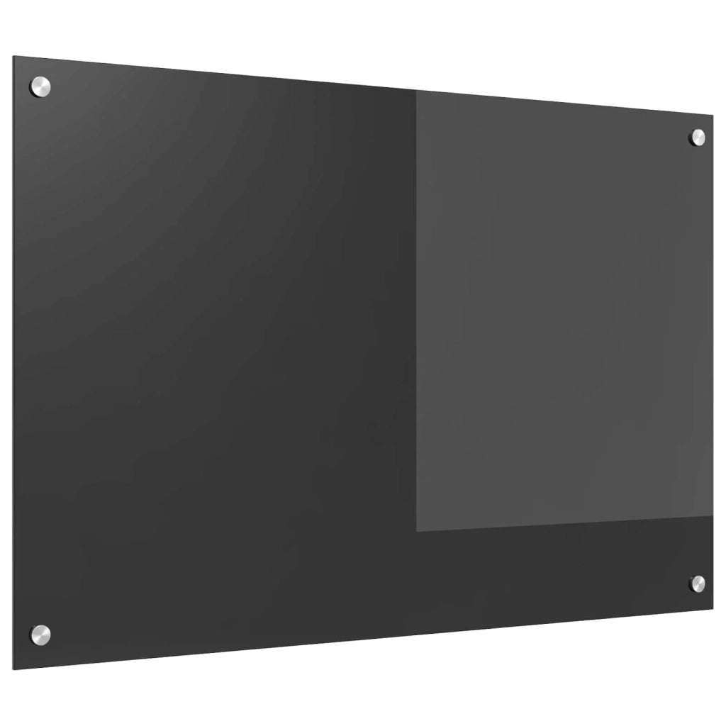 Paraschizzi moderno per cucina 90 x 60 x 0,6 cm resistente al calore facile da installare vetro temperato grigio scuro 02_0058455